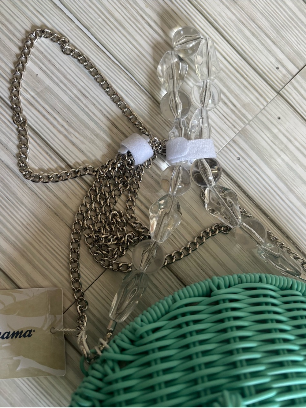 Tommy Bahama Teal Fish-Shaped Woven Bag - Picture 6 of 13
